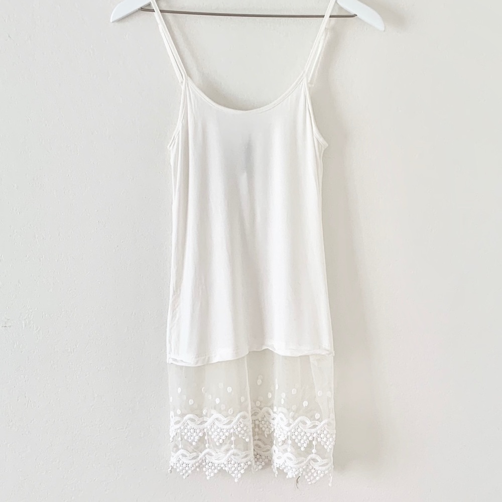 Lace bottomed layering tank
